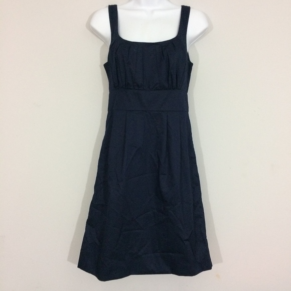 J. Crew Dresses & Skirts - JCrew Womens Sz 2 Navy Blue 100% Cotton Midi Dress